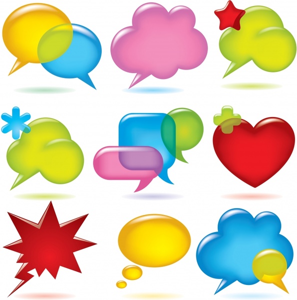 595x600 Colorful Speech Bubble Vector Free Vector In Encapsulated