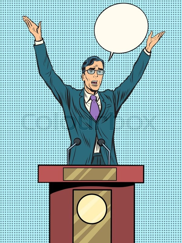 600x800 Emotional Politician, Electoral Debates Pop Art Retro Style. Retro