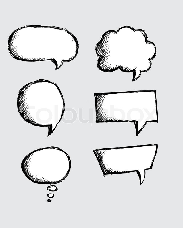 644x800 Speech Bubble Sketch Hand Drawn Bubble Speech Stock Vector