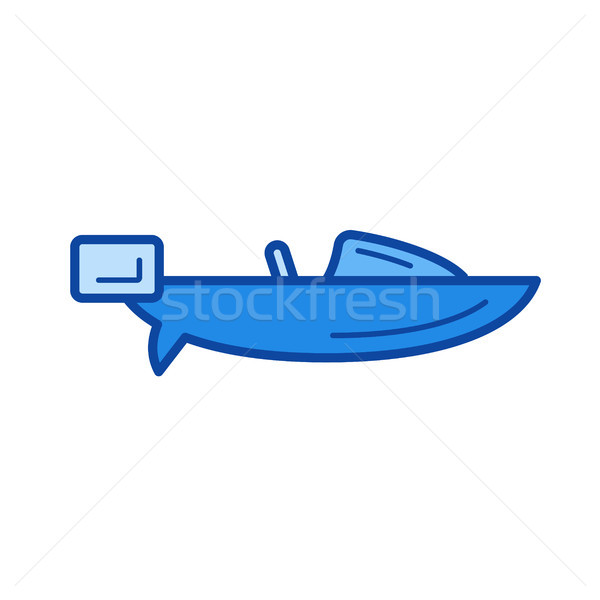 600x600 Speed Boat Line Icon. Vector Illustration Andrei Krauchuk