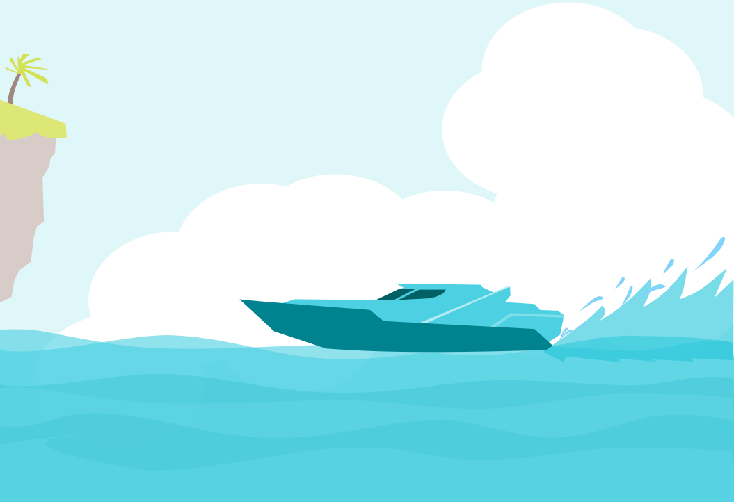 1055x722 Fibreglass Fishing Speed Boat Vector By Juralmin