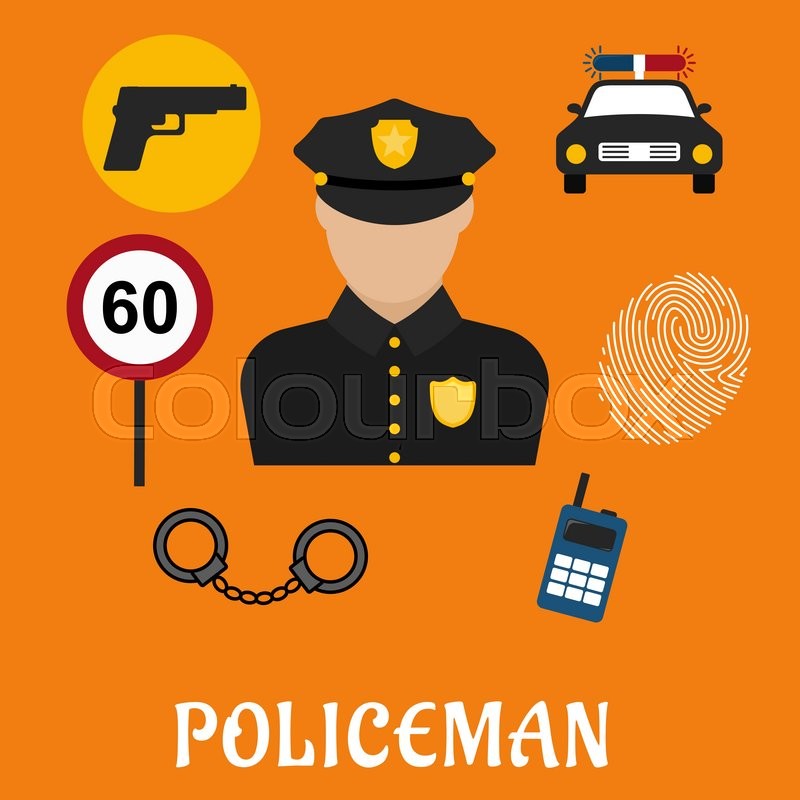 800x800 Policeman Profession Concept With Officer In Black Uniform