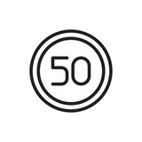 160x160 Speed Limit Sign Outline Vector Icon. Modern Simple Isolated Sign