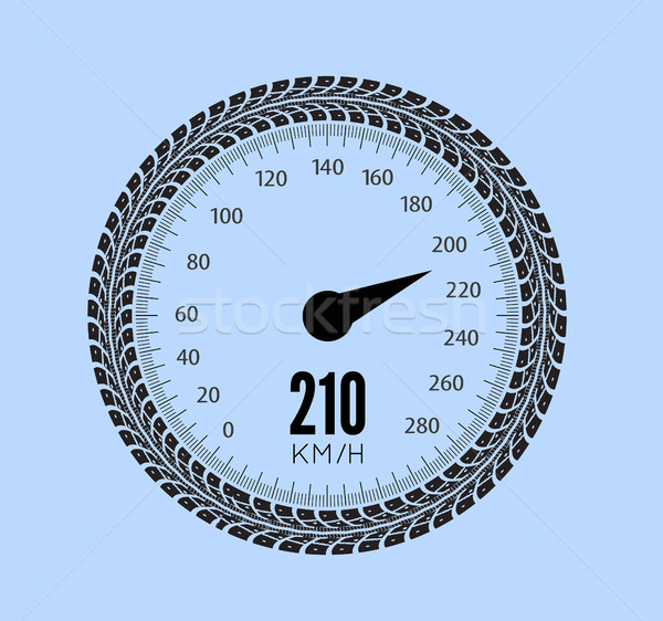 600x562 Speedometer Vector Illustration. Styling By Tire Tracks. Vector