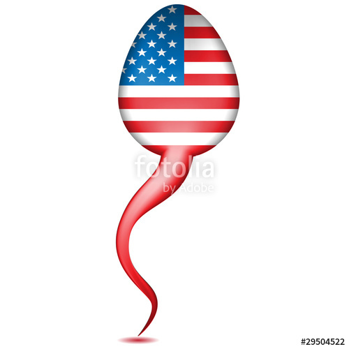 500x500 American Flag Is In View Of Sperm.vector Stock Image And Royalty