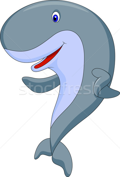 407x600 Sperm Whale Cartoon Waving Vector Illustration Teguh Mujiono