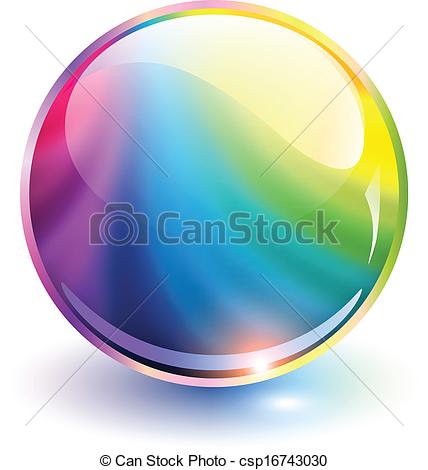 428x470 3d Sphere Rainbow Colors, Vector Illustration.