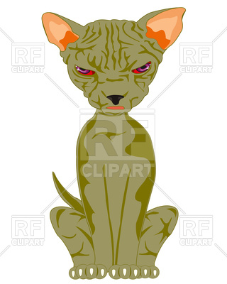 320x400 Pets Animal Cat Sorts Sphinx On White Background Vector Image