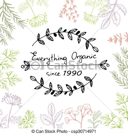 450x470 Vector Background Hand Drawn Herbs And Spices. Vector... Vectors