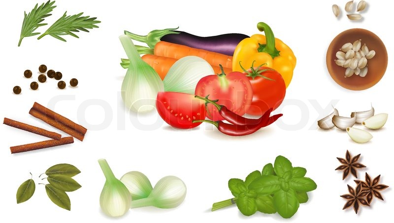 800x454 Group Of Spices. Vector. Stock Vector Colourbox