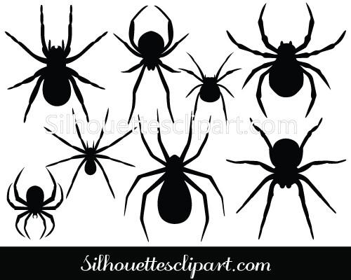 500x400 Halloween Spider Vector Graphics Silhouettes Vector
