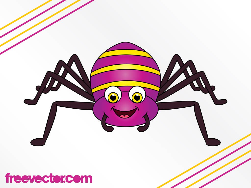 1024x765 Happy Cartoon Spider Vector Art Amp Graphics