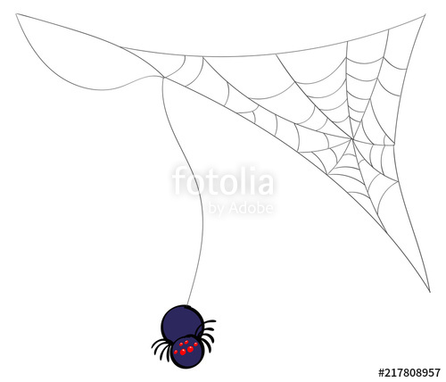 500x428 Spider Hanging From A Web Corner Accent Stock Image And Royalty