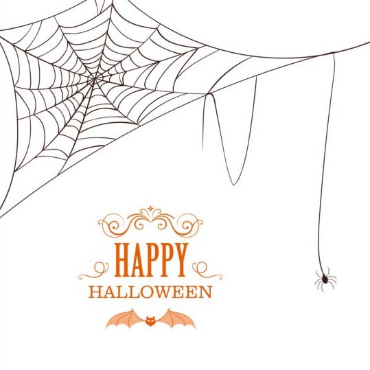 539x539 Happy Halloween Card With Spider Webs Vector 01 Free Download