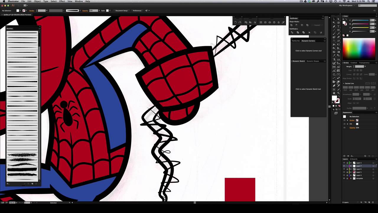 1280x720 Spiderman Vector Art Process