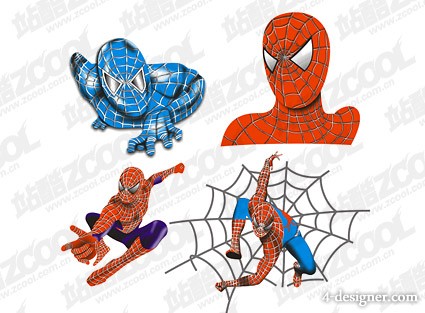 425x313 4 Designer 4 Models Spiderman Vector Material