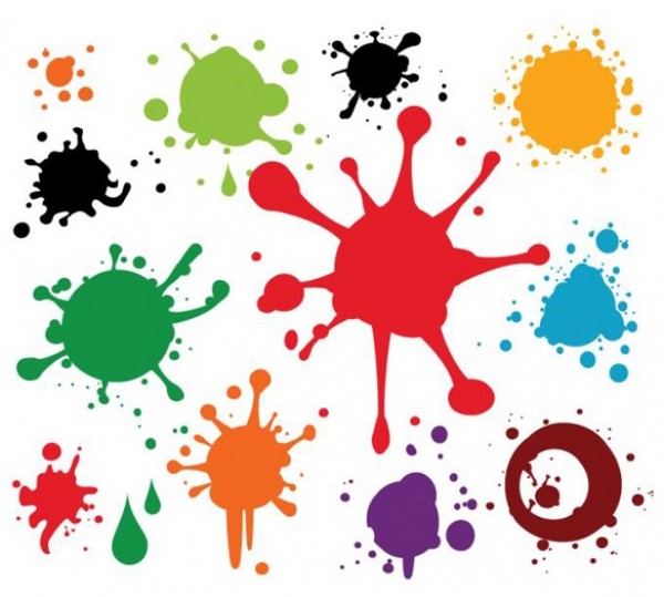 600x539 Paint Splatters Splats Amp Spills Vector Set