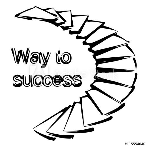 500x500 Sketch Spiral Modern Conceptual Staircase. Vector Illustration On