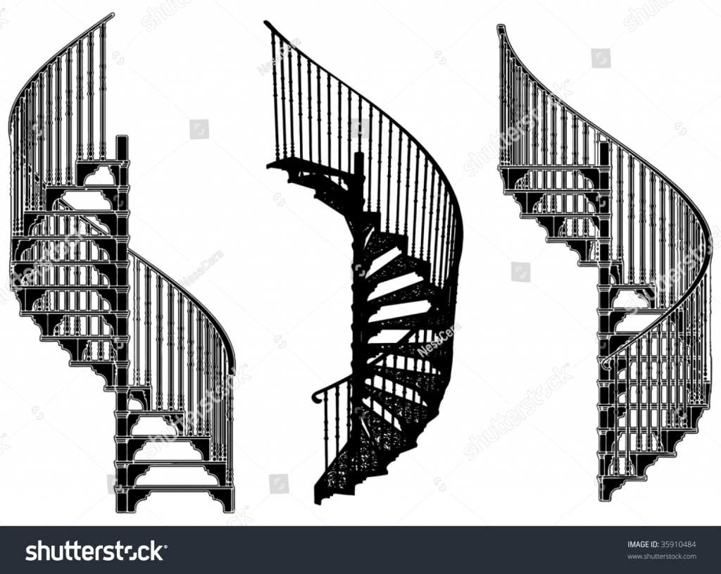 1024x815 Spiral Staircase Vector 05 Stock Vector 35910484 Shutterstock