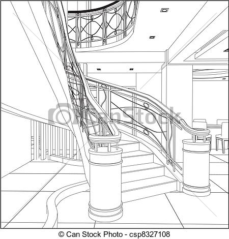 450x470 Spiral Staircases Constructions Vector.