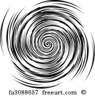 193x194 Free Art Print Of Black And White Spiral Tunnel. Vector. Black And
