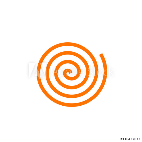 500x500 Simple Orange Spiral Vector Icon, Concept Of Pasta Logo, Abstract