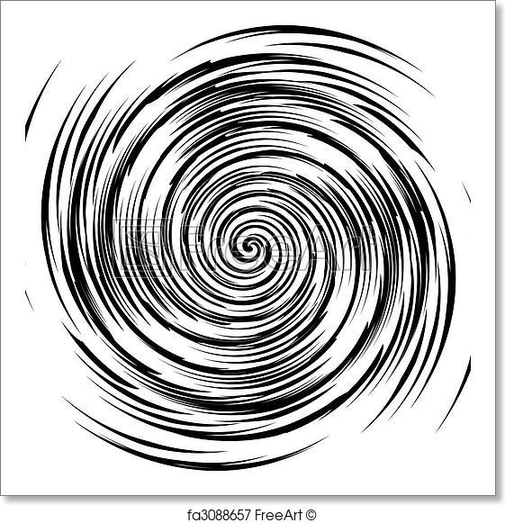 561x581 Free Art Print Of Black And White Spiral Vector. Vector Image Of
