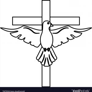 300x300 Holy Spirit With Cross Sacred Outline Vector Orangiausa