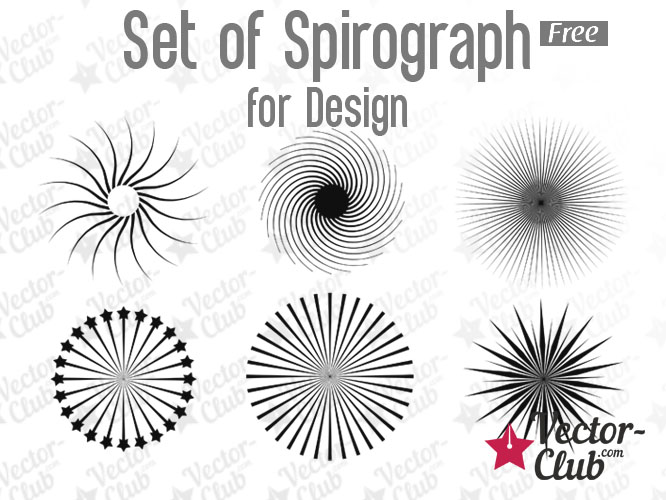 666x500 Set Of Spirograph For Design Vector