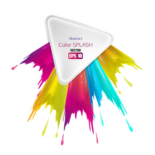600x600 White Triangle And Abstract Color Splash Background Vector 02