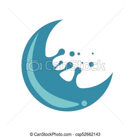 450x470 Crescent Water Splash Vector Graphic Illustration Design.