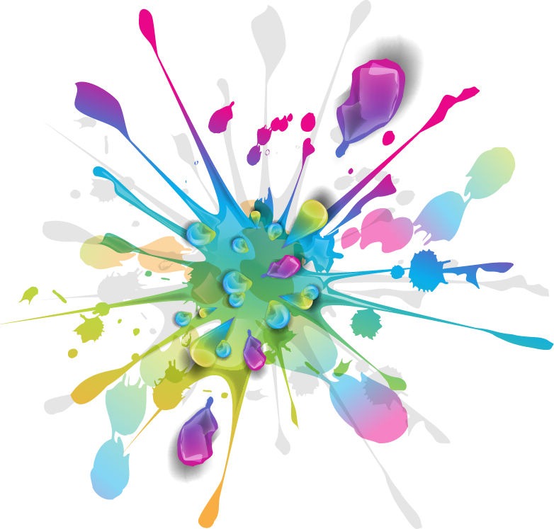 782x747 Splashes Of Colorful Ink Vector Art Free Vector Graphics All