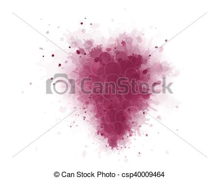 450x367 Art Grape Splash. Art Background With Abstract Bunch Of Grapes.