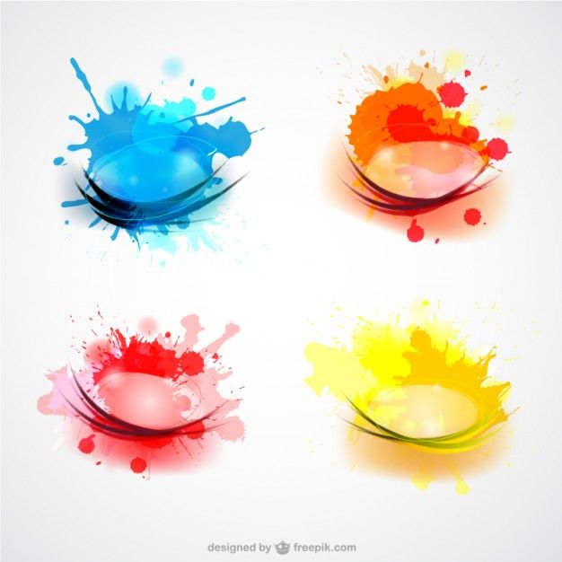 626x626 Color Splashes Set Free Vector Free Vectors Colour