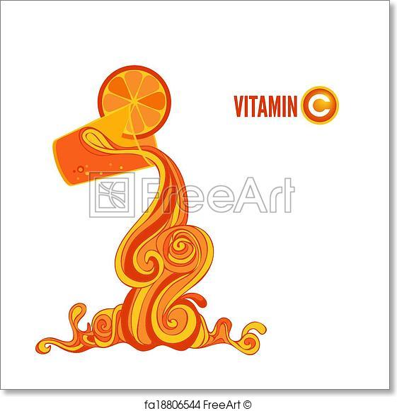 561x581 Free Art Print Of Orange Juice Splash Vector On White. Orange