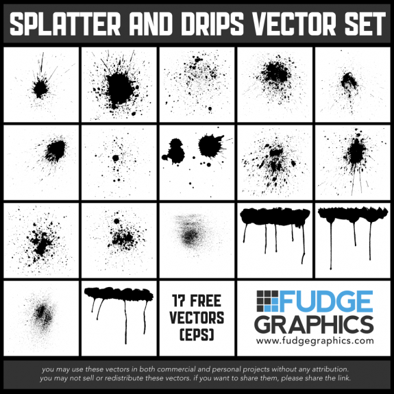575x575 17 Free Splatter Amp Drips Vectors