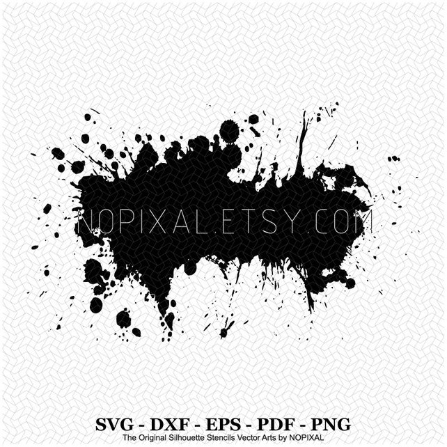 642x642 Svg Awesome Paint Splatter Effect Silhouette Stencils Vector Etsy