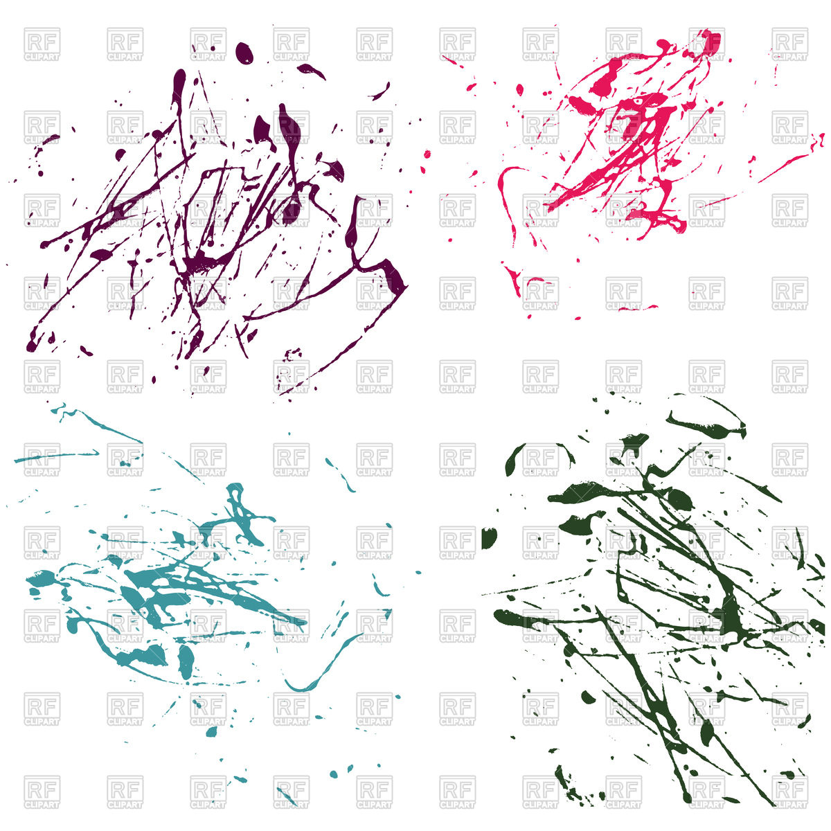 1200x1200 Set Of Splatter Paint On A White Background Vector Image Vector