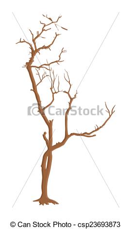 270x470 Retro Old Tree. Abstract Spooky Dead Tree Vector Shape Design.