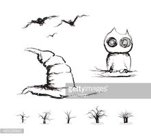 221x199 Spooky Tree Halloween Vector Stock Vectors