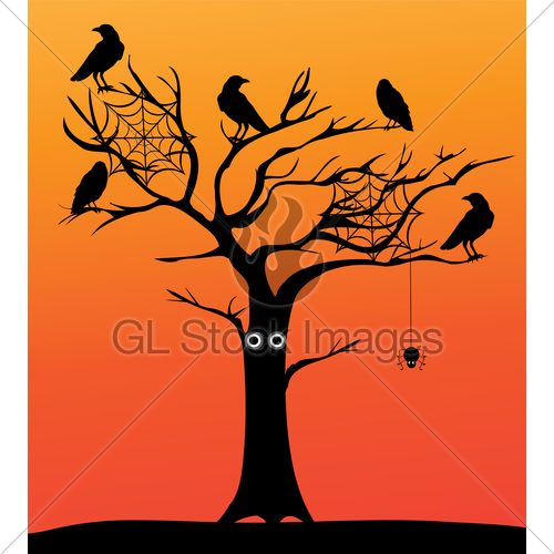500x500 Spooky Tree Gl Stock Images