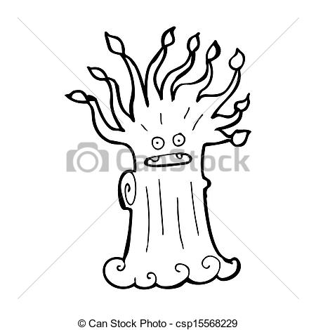 450x470 Cartoon Spooky Tree Clip Art