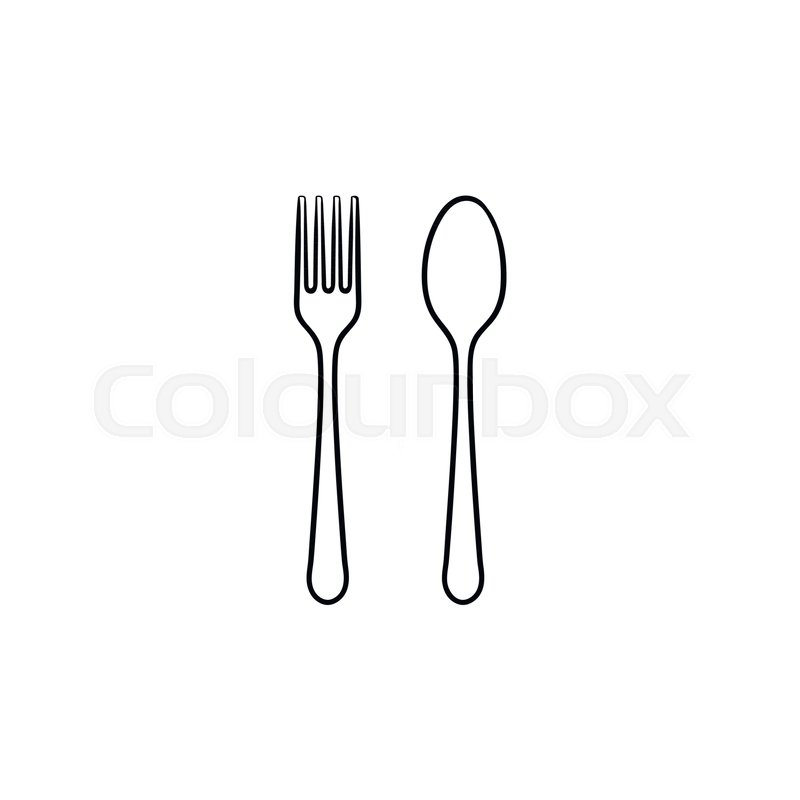 800x800 Fork And Spoon Hand Drawn Outline Doodle Icon. Cutlery