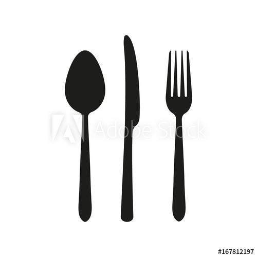 500x500 Fork, Knife, Spoon. Vector.
