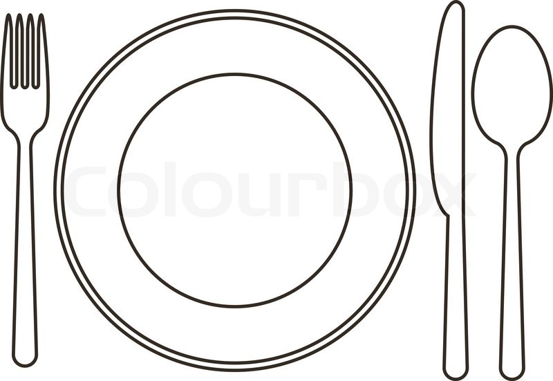 800x551 Late, Knife, Spoon And Fork Stock Vector Colourbox