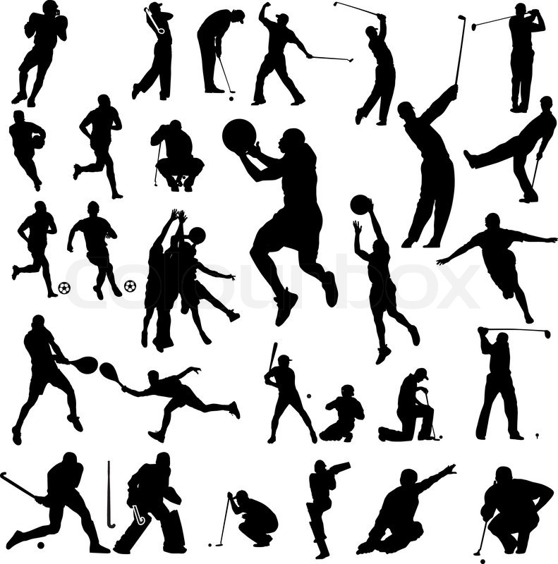 791x800 Sport Silhouette Vector Stock Vector Colourbox