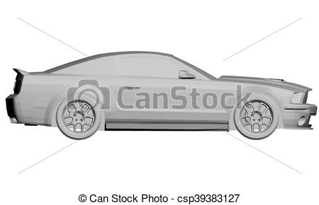 450x290 Sports Car. Vector Illustration Of A Sports Car. 3d. Isolated.