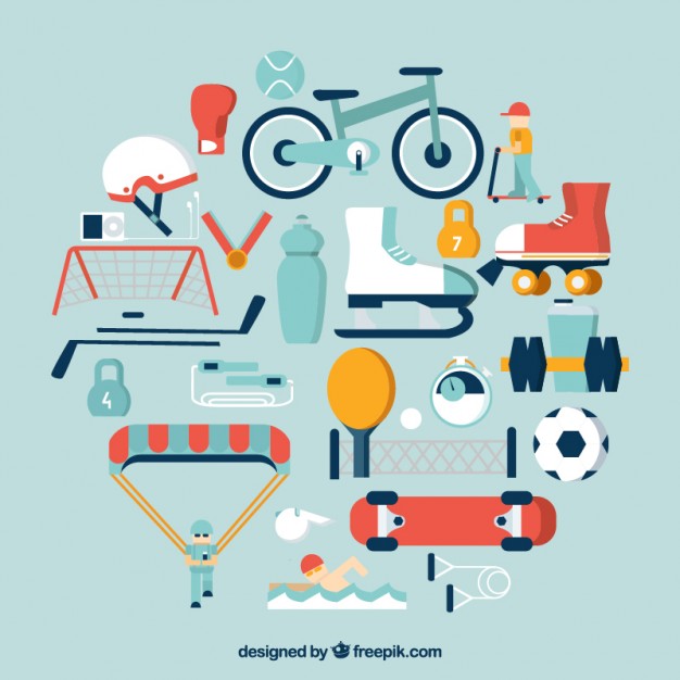 626x626 Sport Equipment Icons Vector Free Download