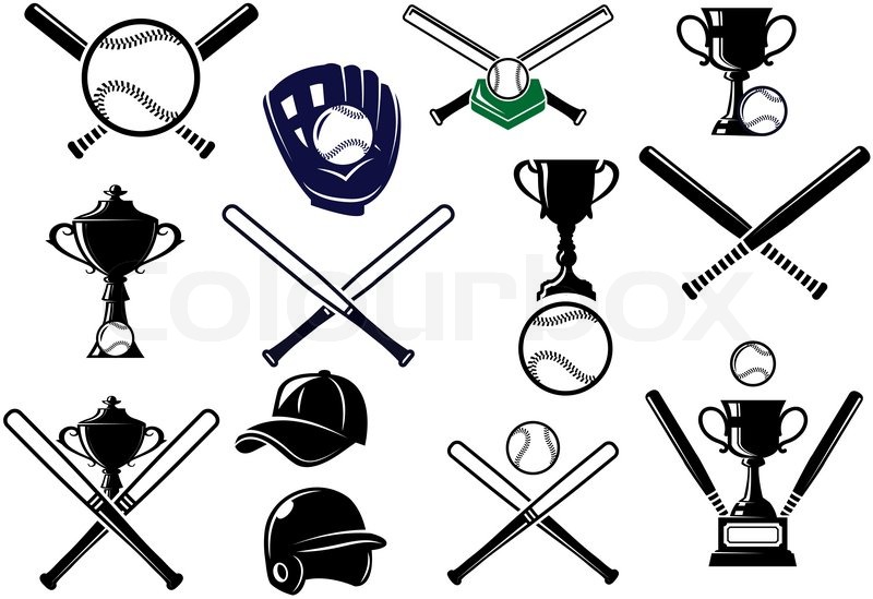 800x549 Baseball Sports Equipment Elements For Sport Emblems And Logo
