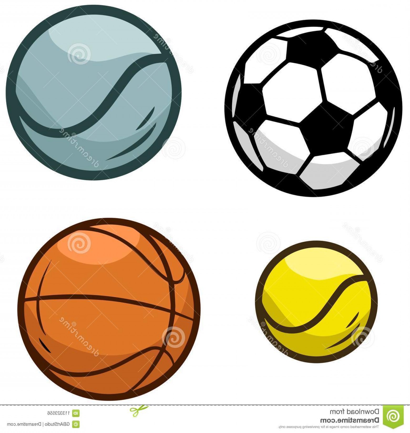 1560x1648 Cartoon Sports Ball Vector Icon Set Equipment Games Football
